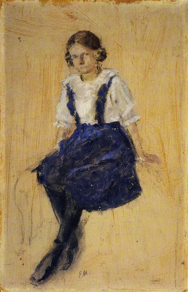 Reproduction du tableau « Jeune Fille assise - Edvard Munch » par Alpha Reproduction en peinture à l’huile
