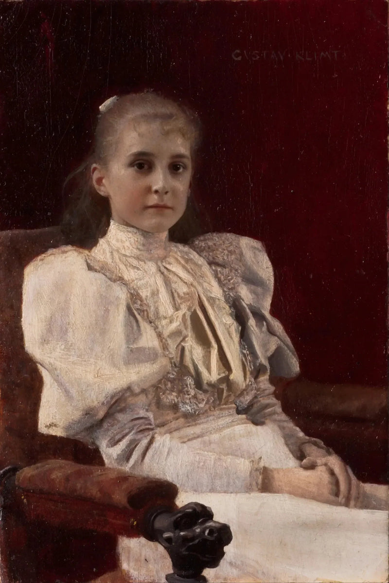 Ung jente som sitter - Gustav Klimt