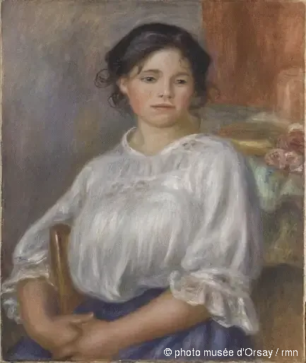 Ung kvinne som sitter - Pierre-Auguste Renoir