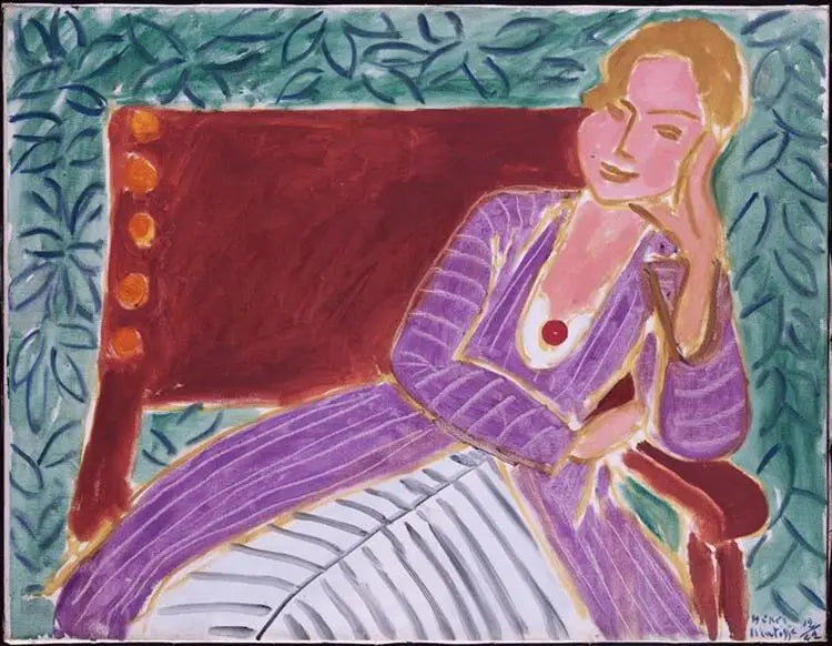 Ung kvinne som sitter, persisk kjole - Henri Matisse
