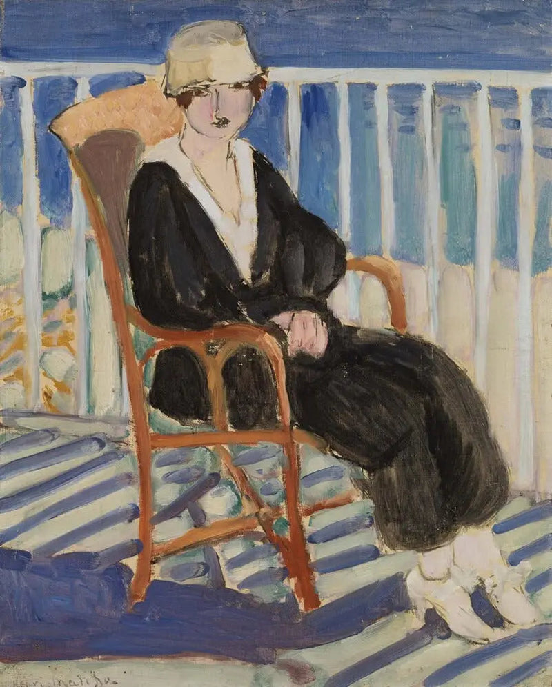 Ung jente på balkongen ved havet - Henri Matisse