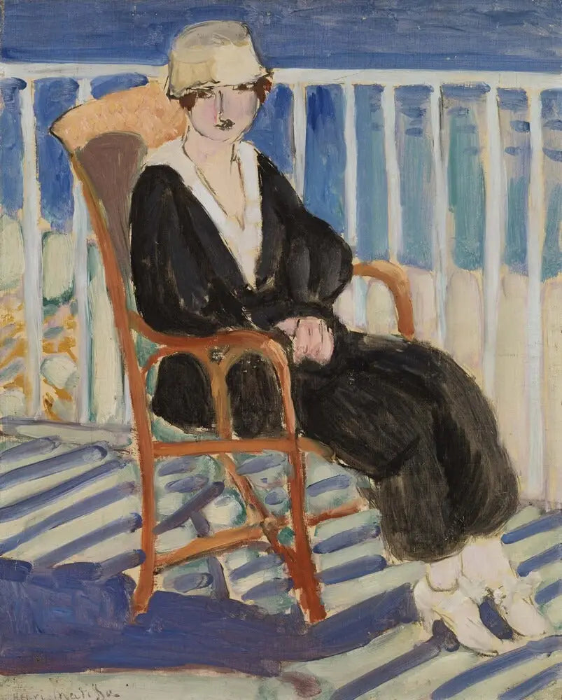 Ung jente på balkongen ved havet - Henri Matisse