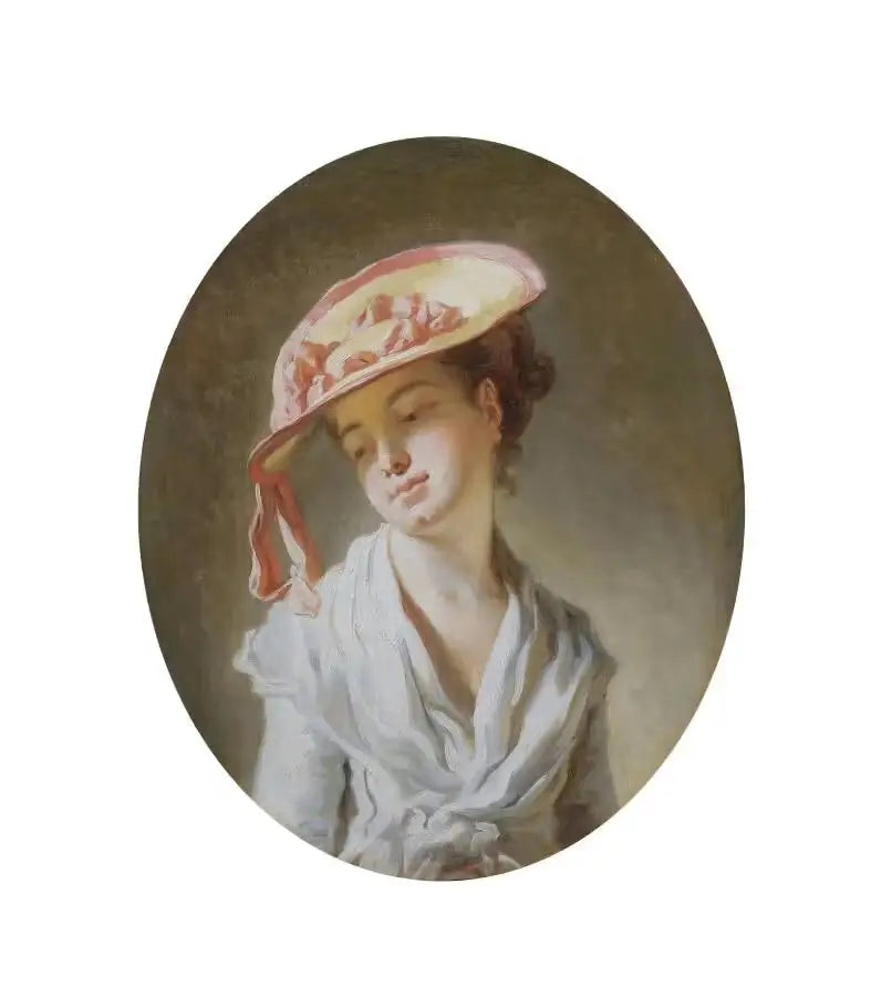 Ung jente med hatt - Jean-Honoré Fragonard
