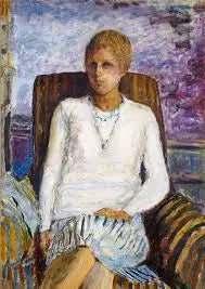 Ung jente med hvit bluse (Mlle Leïla Claude Anet) - Pierre Bonnard