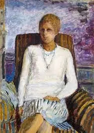 Ung jente med hvit bluse (Mlle Leïla Claude Anet) - Pierre Bonnard