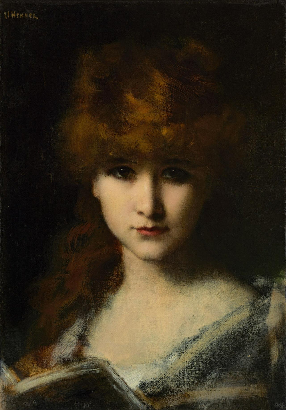 Jeune fille au livre - Jean-Jacques Henner image 1 reproduction de peinture à l’huile