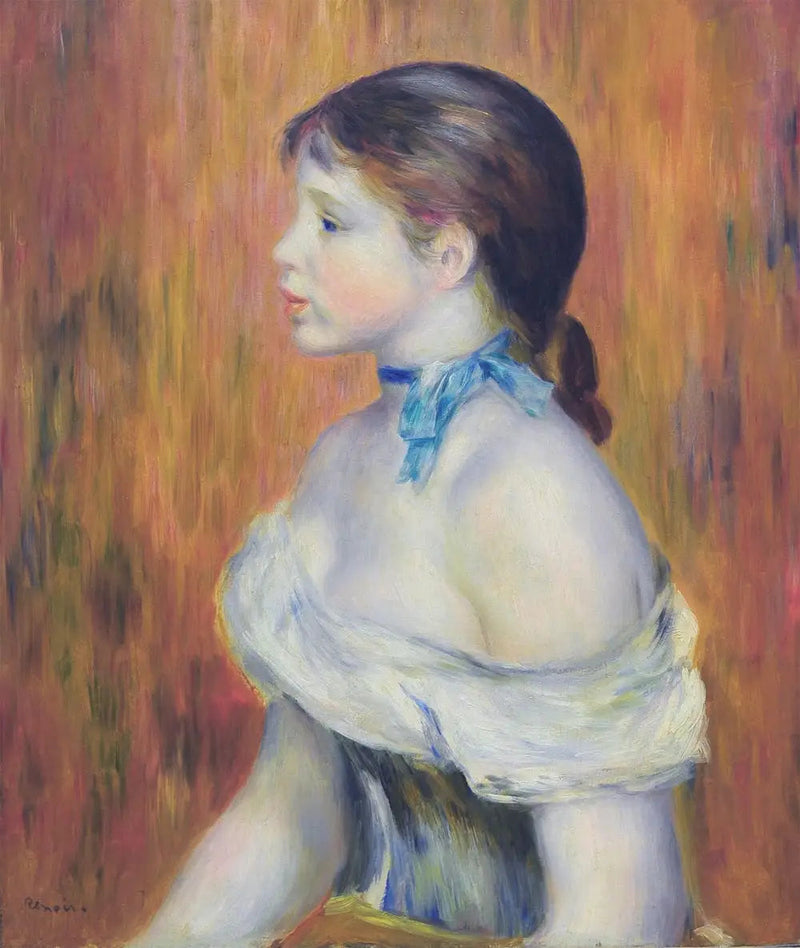 Ung jente med blått bånd - Pierre-Auguste Renoir