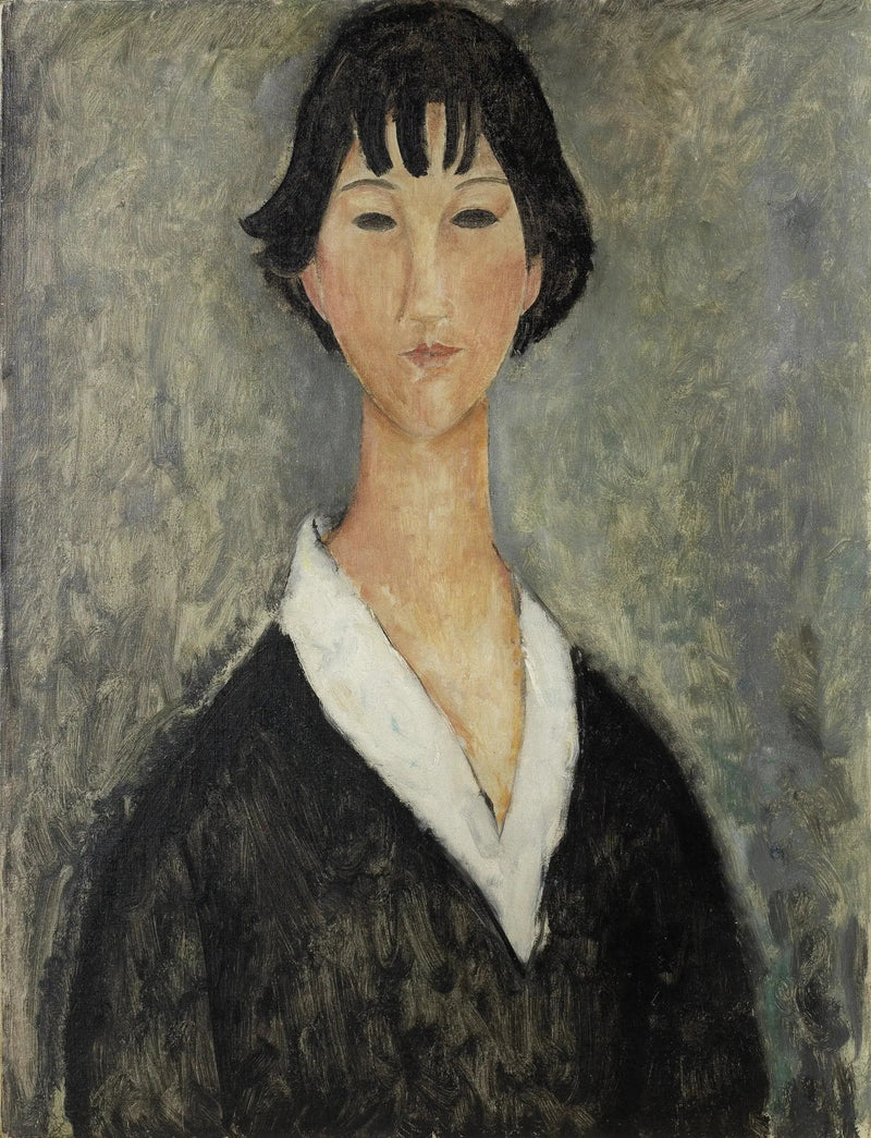 Ung jente med svart hår - Amedeo Modigliani