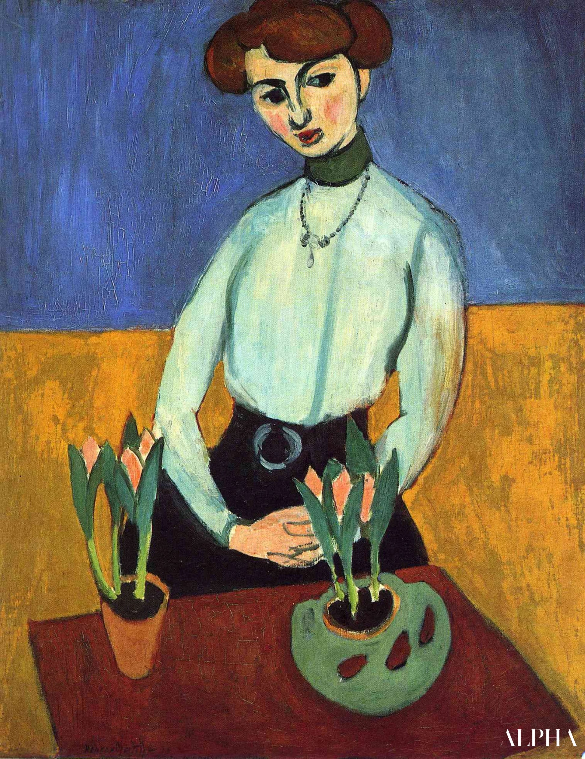 Jeune fille aux tulipes Jeanne Vaderin - Matisse - Reproductions de tableaux et peintures haut de gamme