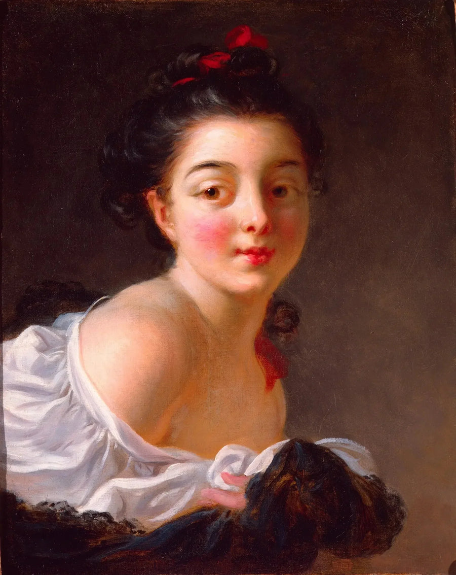Brunette jente - Jean-Honoré Fragonard