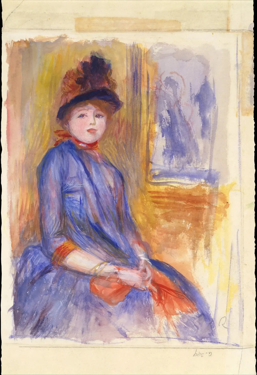 Ung jente i blå kjole - Pierre-Auguste Renoir