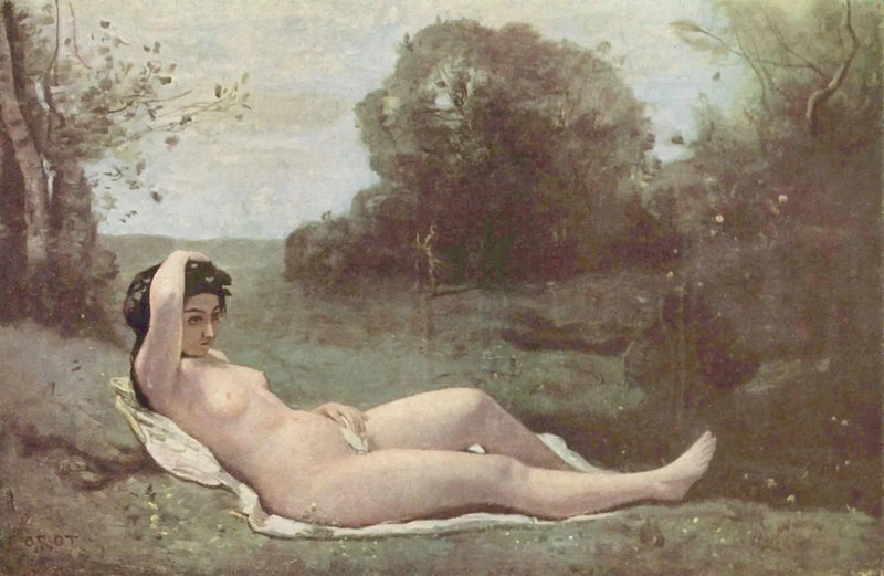 Ung jente i grønt - Jean-Baptiste Camille Corot