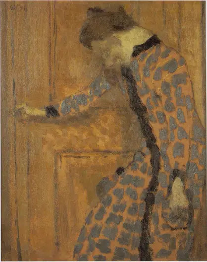 Ung jente, hånden på dørhåndtaket - Édouard Vuillard