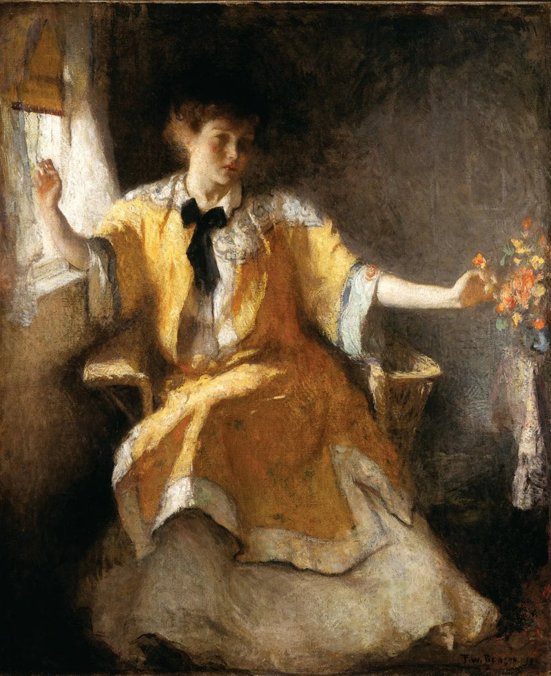 Ung jente ved et vindu - Frank Weston Benson