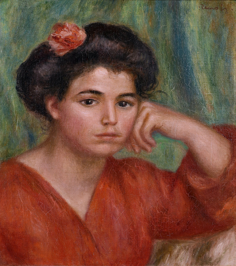 Ung jente med rose - Pierre-Auguste Renoir