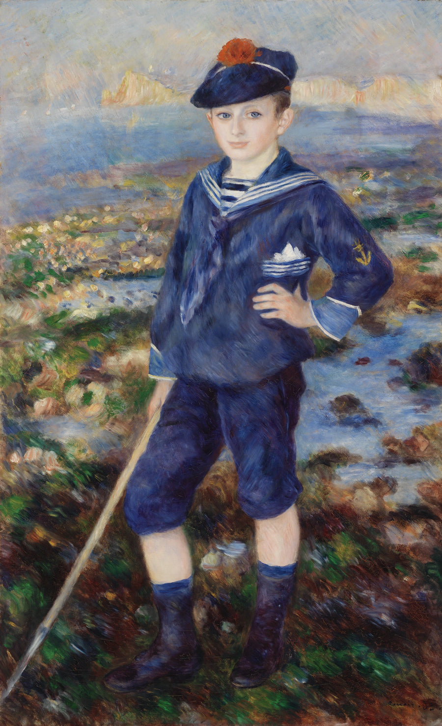 Ung gutt på stranden i Yport - Pierre-Auguste Renoir