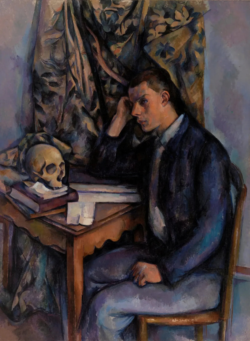 Ung mann med dødningehode - Paul Cézanne