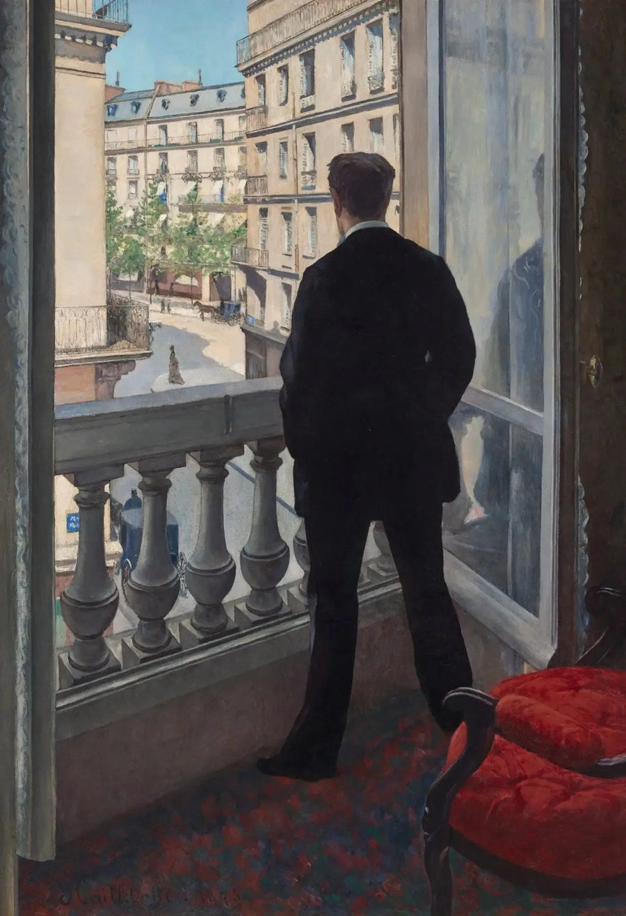 Ung mann ved vinduet - Gustave Caillebotte