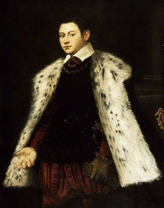 Ung mann med pelsjakke, 1558 - Jacopo Tintoretto