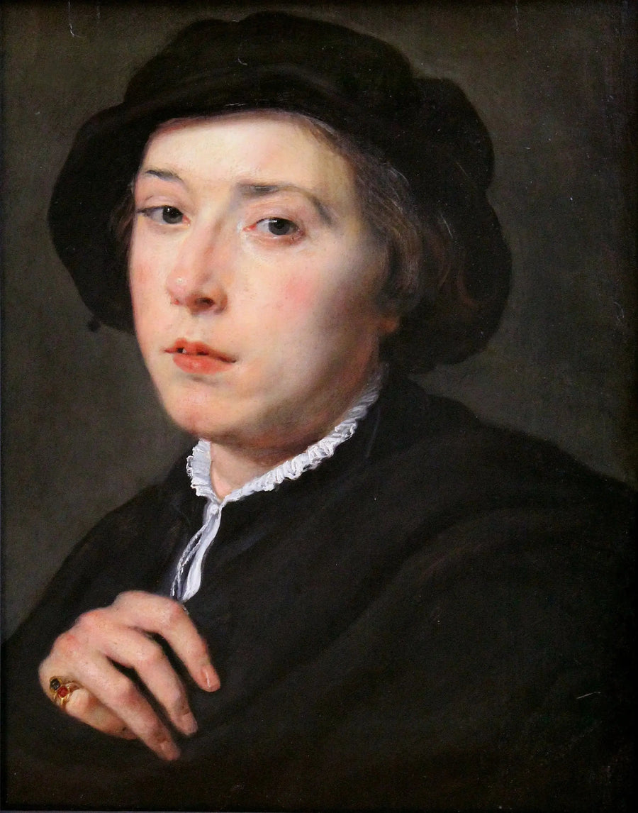 Ung mann med en svart hatt - Peter Paul Rubens