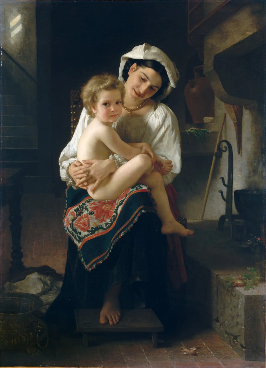 Ung Mor som betrakter sitt barn - Bouguereau