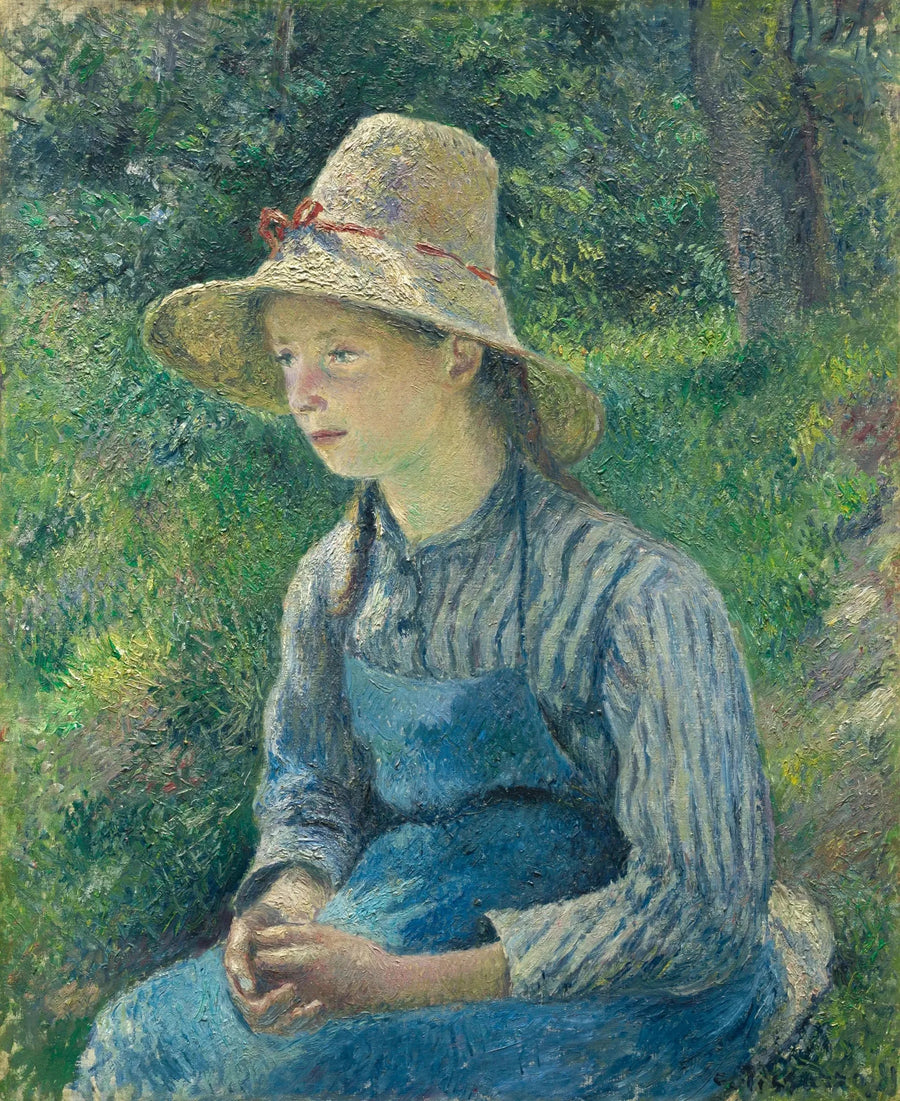 Ung bonde med stråhatt - Camille Pissarro