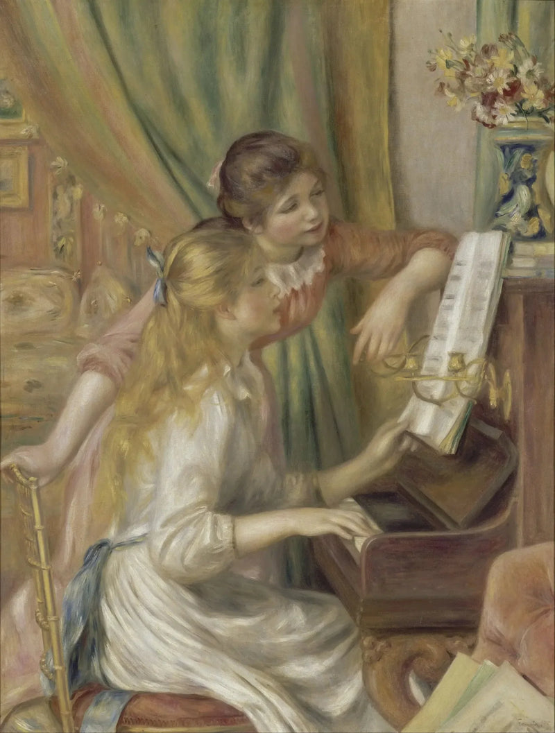 Unge jenter ved pianoet - Pierre-Auguste Renoir