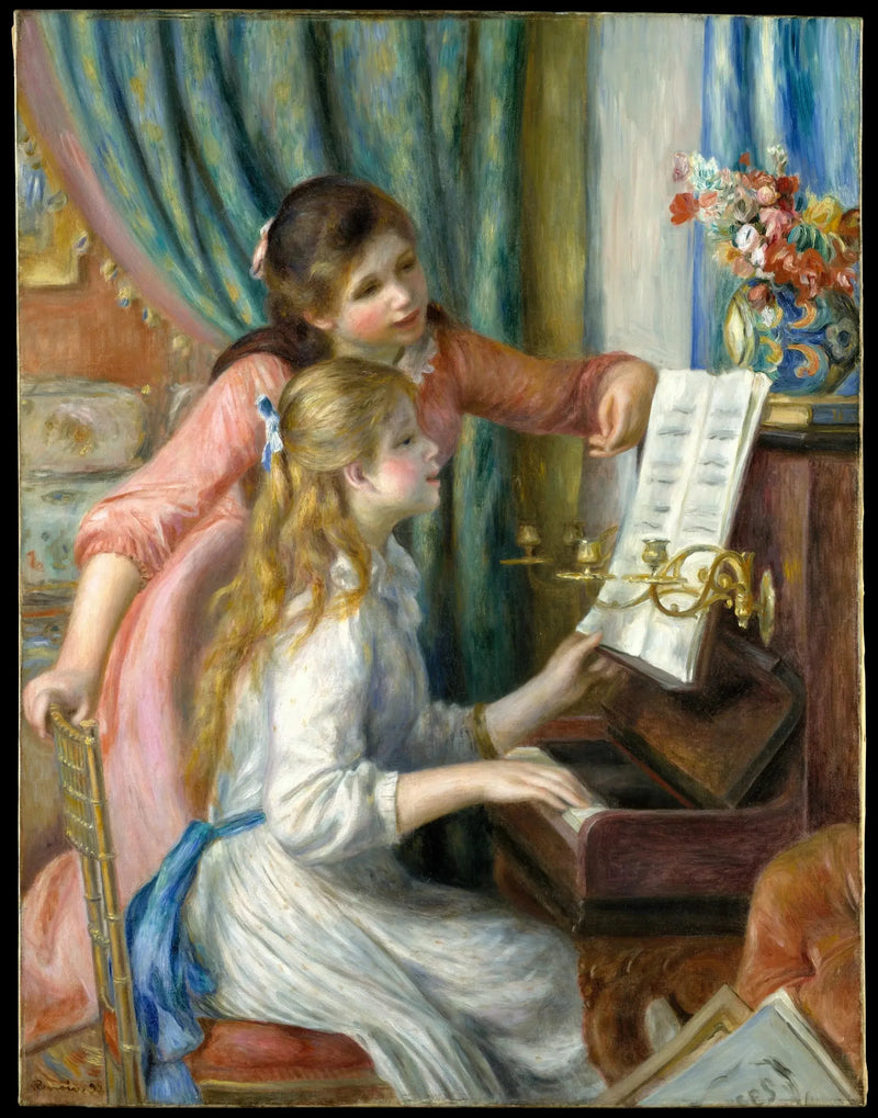 Unge jenter ved pianoet - Pierre-Auguste Renoir