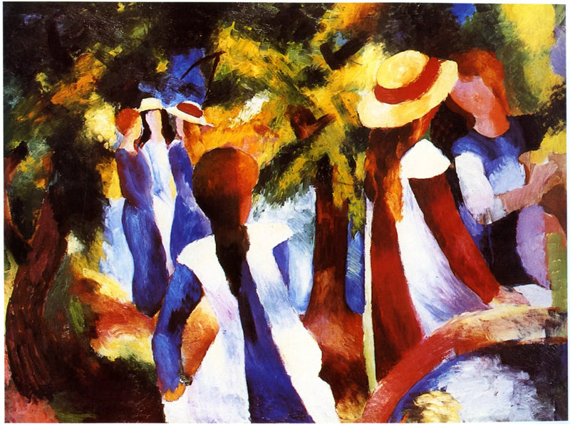 Ungdommer under trærne - August Macke