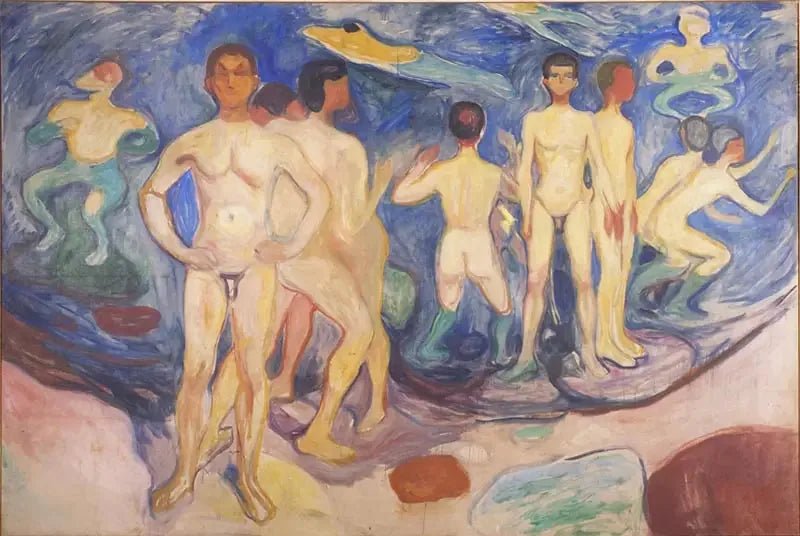 Unge menn som bader - Edvard Munch