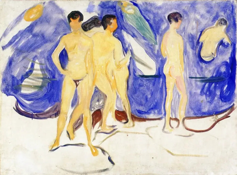 Unge menn som bader - Edvard Munch