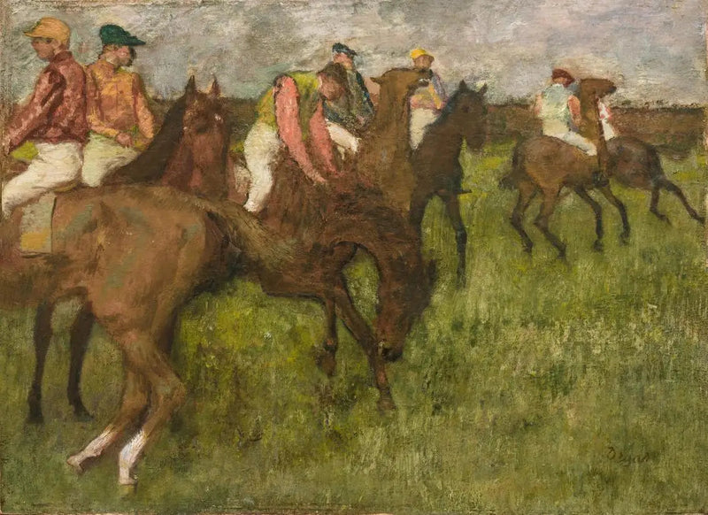 Jockeyer før løpet - Edgar Degas