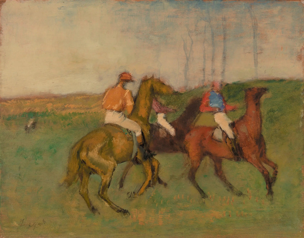 Jockeys et chevaux de course - Edgar Degas image 1 reproduction de peinture à l’huile