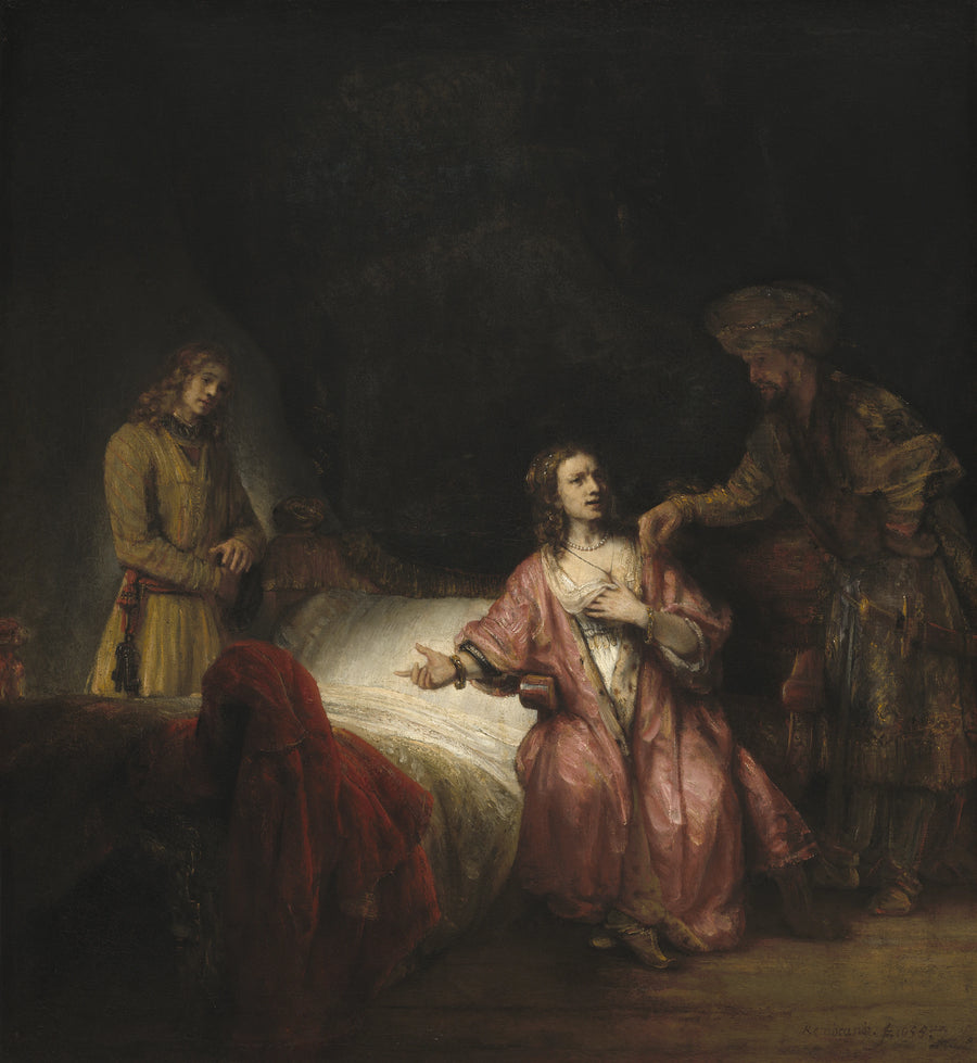 Josef anklaget av Potifars kone - Rembrandt