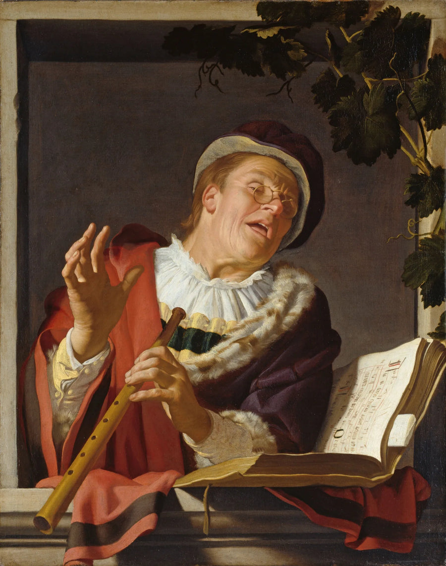 Fløytespillende sanger - Gerrit van Honthorst