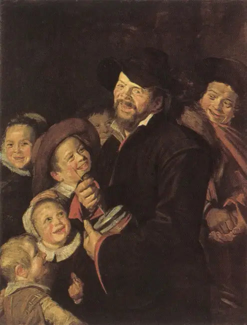 Joueur de Rommelpot avec six enfants - Frans Hals - Alpha Reproduction