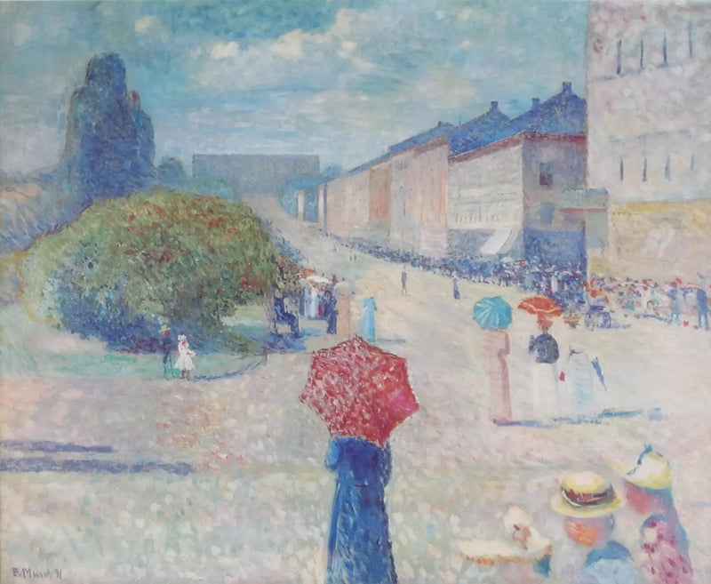 Vårdag på Karl Johan - Edvard Munch