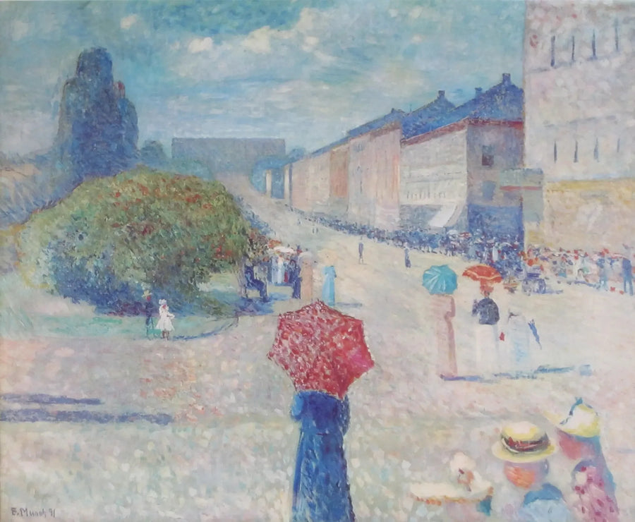 Vårdag på Karl Johan - Edvard Munch