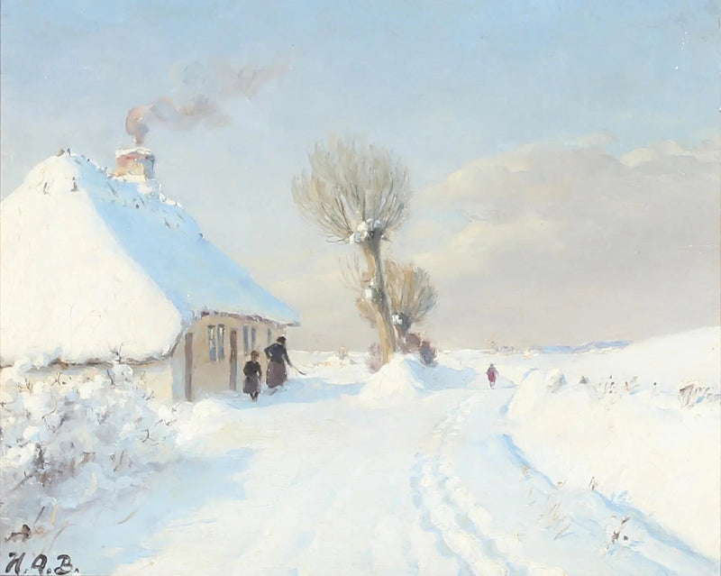 Solrik vinterdag med mor og barn foran en hytte. - H. A. Brendekilde

Source:
Journée d'hiver ensoleillée avec mère et enfant devant un chalet. - H. A. Brendekilde