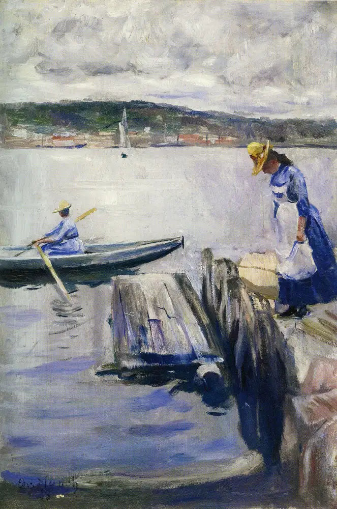 Reproduction du tableau « Journée d'été sur le quai - Edvard Munch » par Alpha Reproduction en peinture à l’huile