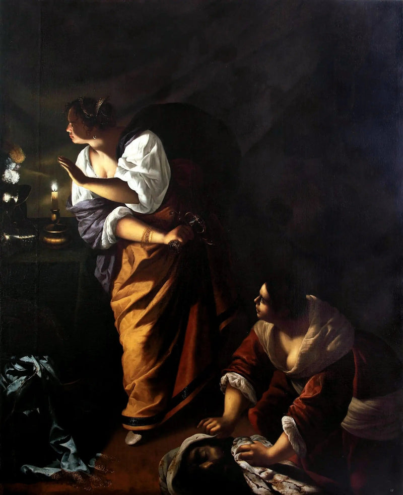 Judith og hennes tjenestepike Abra med Holofernes' hode - Artemisia Gentileschi