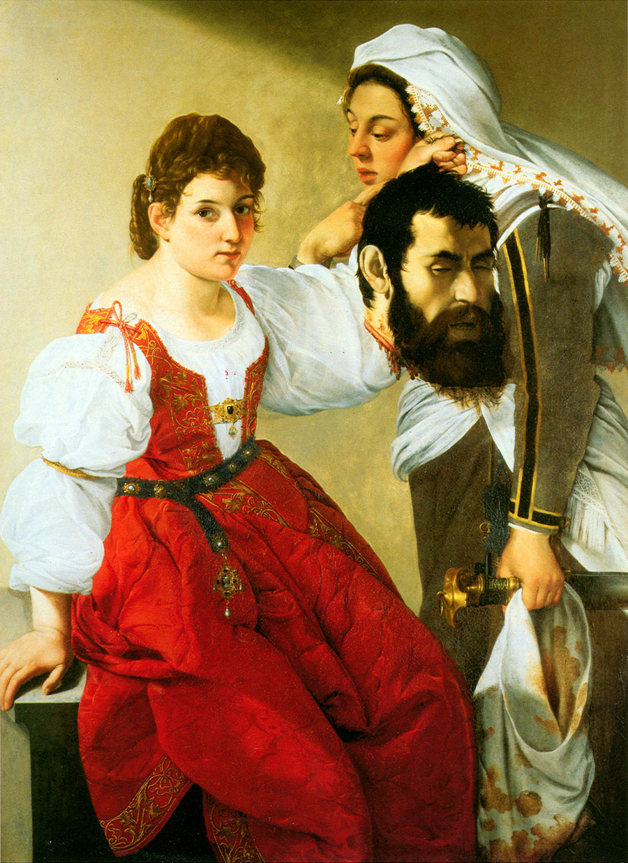 Judith og hennes tjenestepike Abra med Holofernes' hode - Orazio Gentileschi