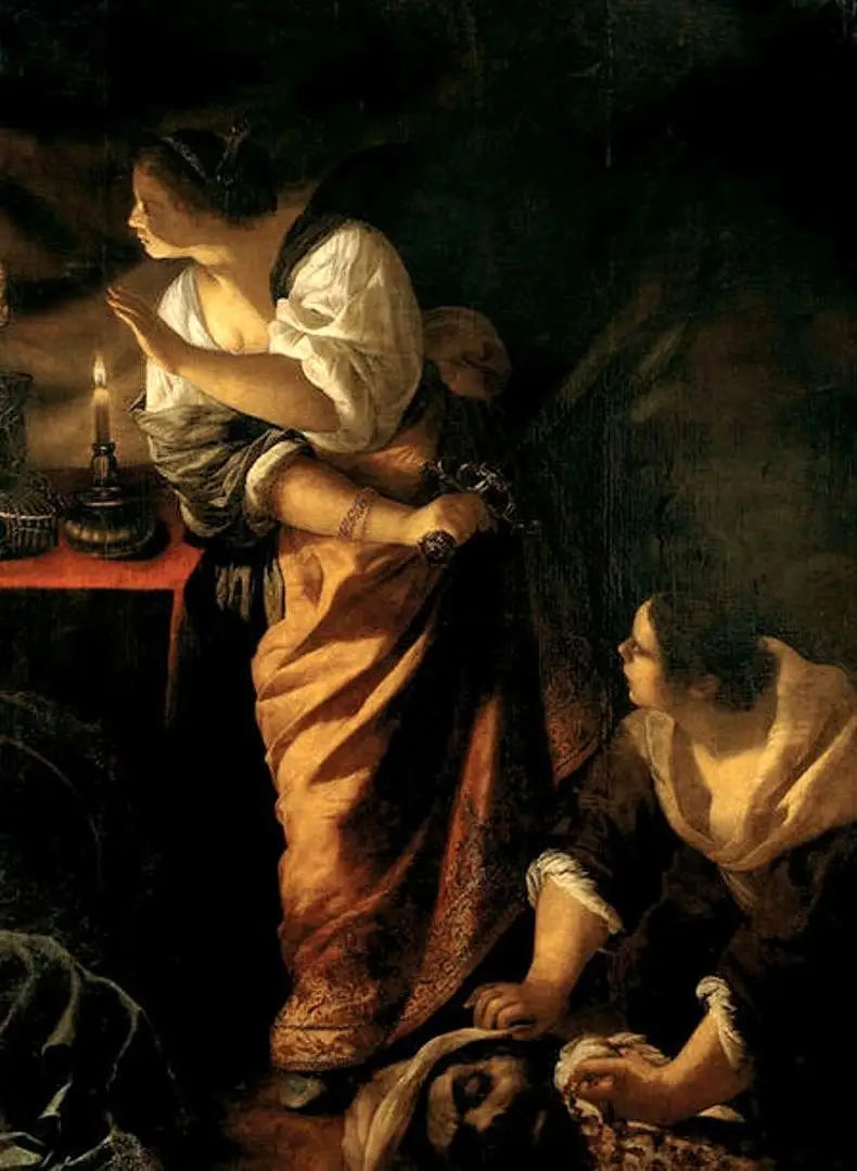 Judith og hennes tjenestepike med Holofernes' hode - Artemisia Gentileschi