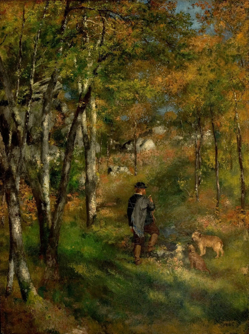Jules le Cœur og hans hunder i Fontainebleau-skogen - Pierre-Auguste Renoir