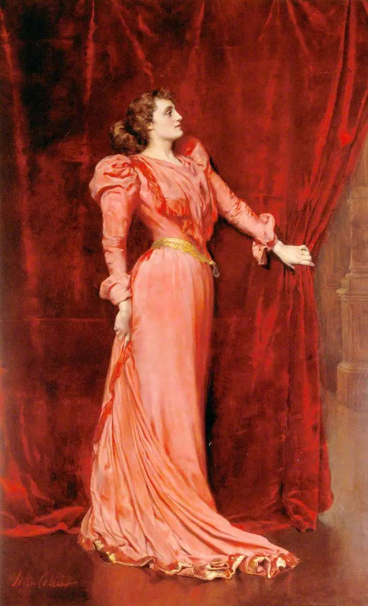 Julia Neilson-Terry (1868-1957), FRAM, i rollen som Drusilla Ives i «The Dancing Girl» - John Collier