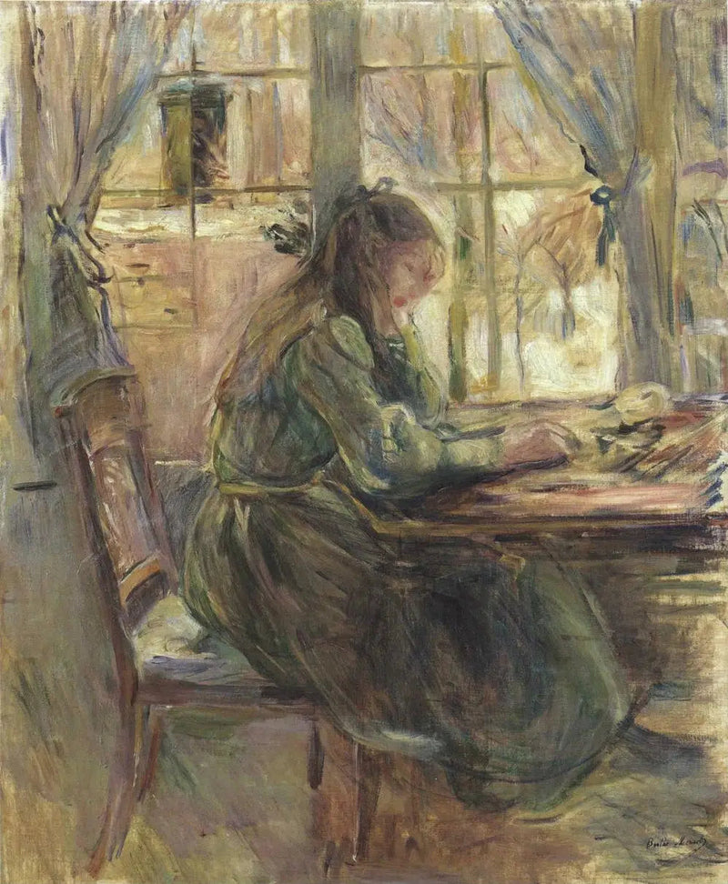 Julie ved bordet - Berthe Morisot