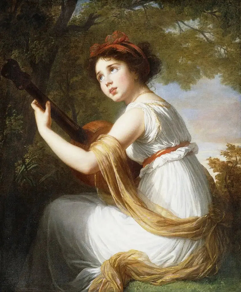 Julie Le Brun som spiller gitar - Élisabeth Vigeé Le Brun

Source:
Julie Le Brun jouant de la guitare - Élisabeth Vigée Le Brun