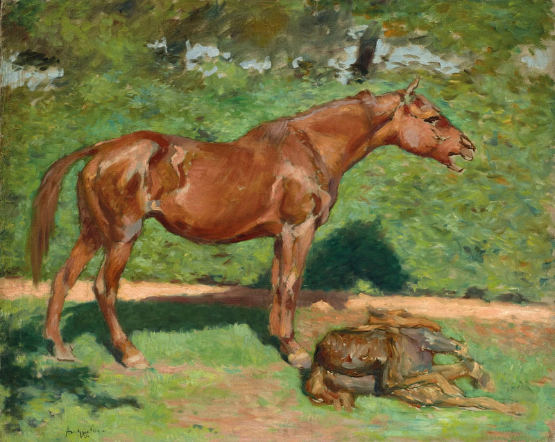 Hingst og føl - Louis Anquetin