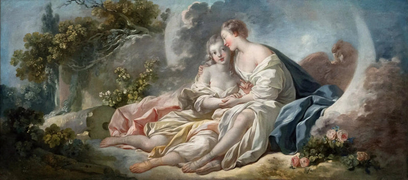 Jupiter under trekkene av Diana, forfører Callisto - Jean-Honoré Fragonard
