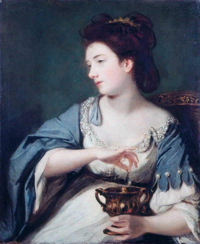 Kitty Fisher (1741–1767) i rollen som Cleopatra som oppløser perlen - Joshua Reynolds